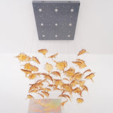 Artistic Multicolor Crystal Maple Leaf Chandelier Luxury Glass Leaf LED Pendant Light