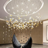 Artistic Multicolor Crystal Maple Leaf Chandelier Luxury Glass Leaf LED Pendant Light