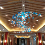 Artistic Multicolor Crystal Maple Leaf Chandelier Luxury Glass Leaf LED Pendant Light