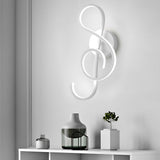 Artistic Musical Note Shape LED Wall Lamp with Electroplated Aluminum Finish