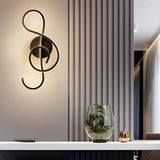 Artistic Musical Note Shape LED Wall Lamp with Electroplated Aluminum Finish