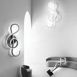 Artistic Musical Note Shape LED Wall Lamp with Electroplated Aluminum Finish