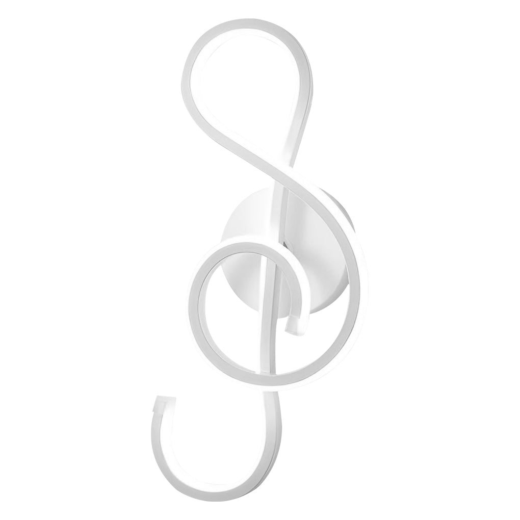 Artistic Musical Note Shape LED Wall Lamp with Electroplated Aluminum Finish