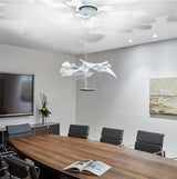 Artistic PMMA Leaf Suspension Light Modern LED Candelabrum Pendant Fixture