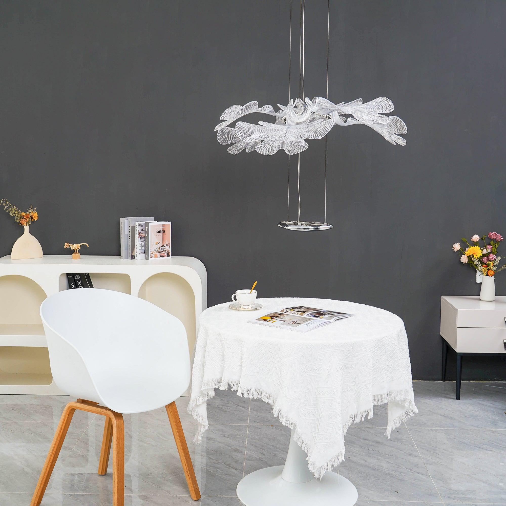 Artistic PMMA Leaf Suspension Light Modern LED Candelabrum Pendant Fixture