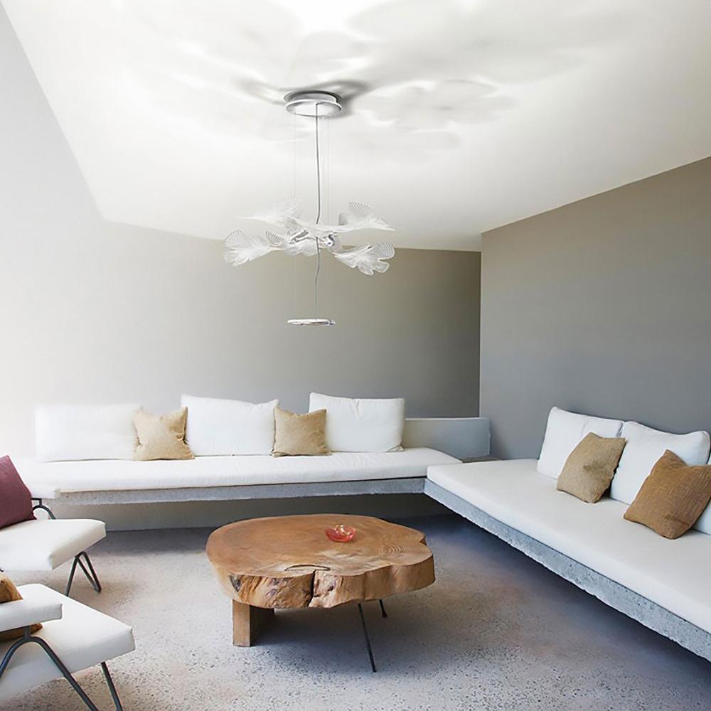 Artistic PMMA Leaf Suspension Light Modern LED Candelabrum Pendant Fixture
