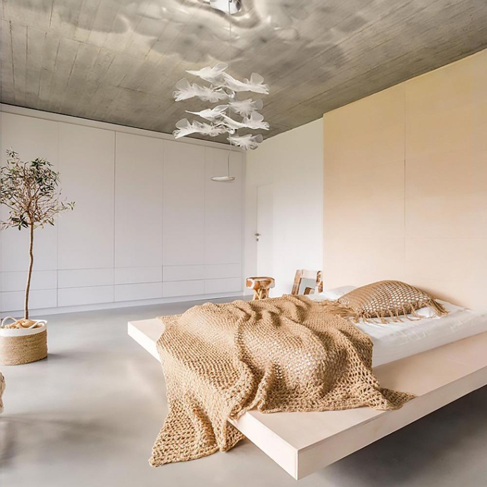 Artistic PMMA Leaf Suspension Light Modern LED Candelabrum Pendant Fixture