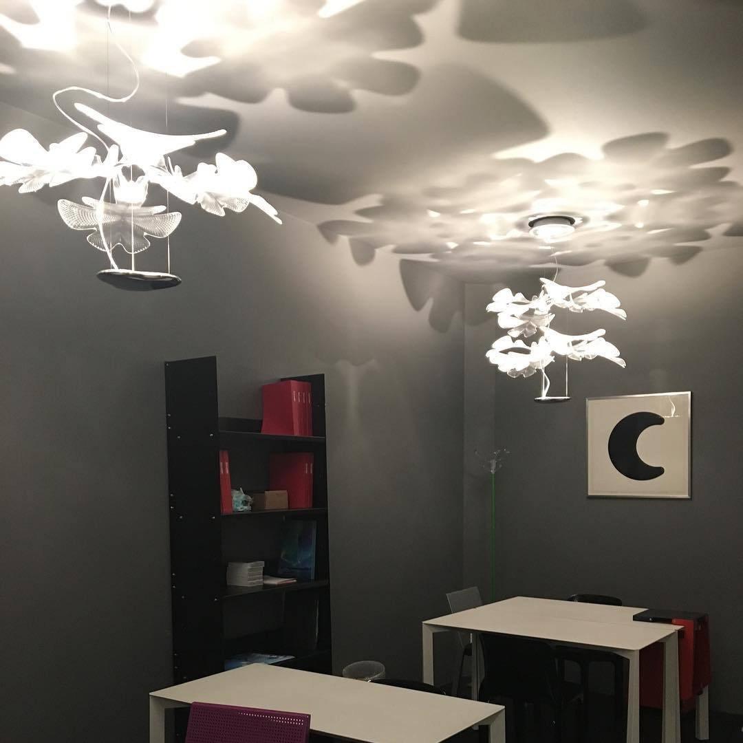 Artistic PMMA Leaf Suspension Light Modern LED Candelabrum Pendant Fixture