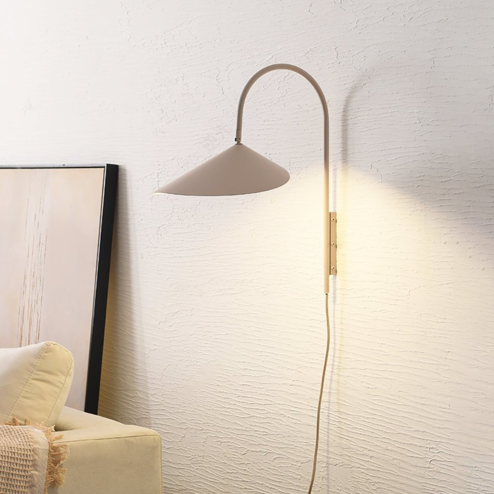 Arum Swivel Bracket Wall Lamp with Adjustable Curved Shade for Modern Interiors