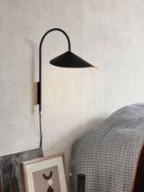 Arum Swivel Bracket Wall Lamp with Adjustable Curved Shade for Modern Interiors