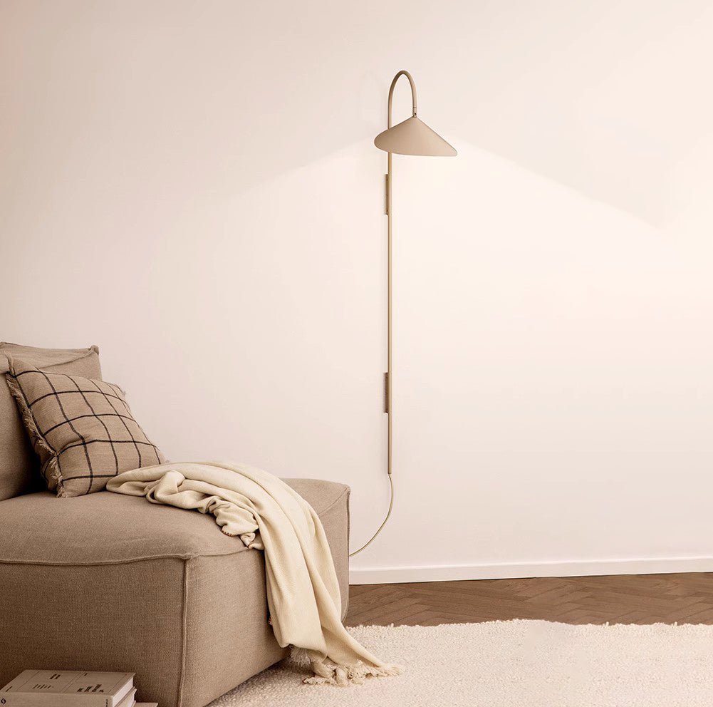 Arum Swivel Bracket Wall Lamp with Adjustable Curved Shade for Modern Interiors