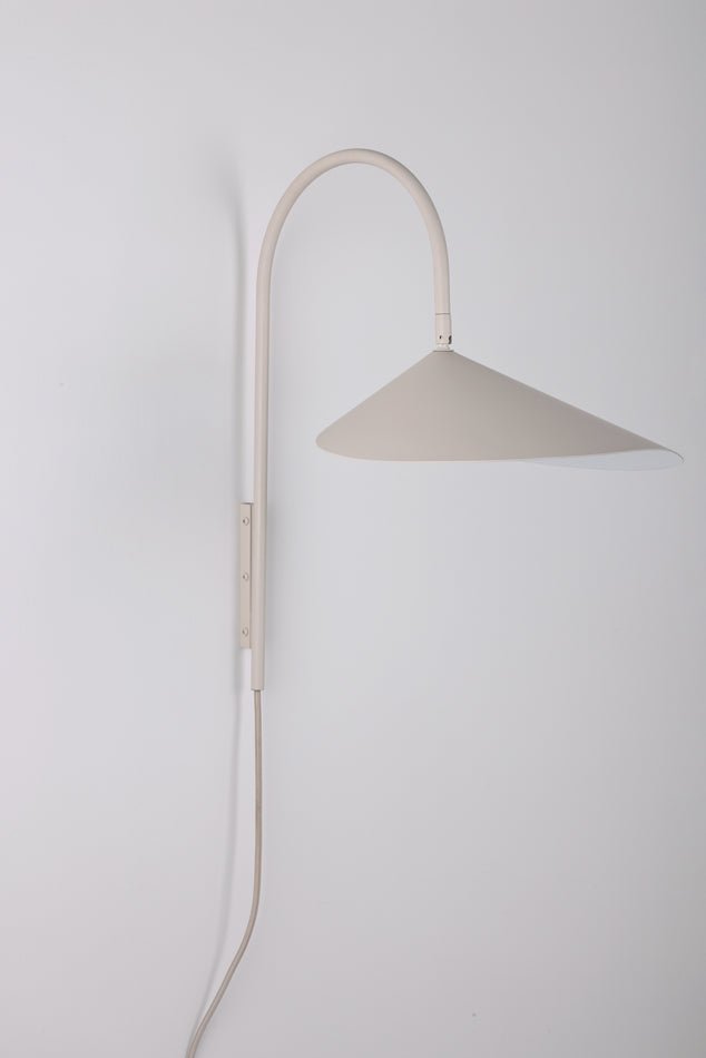 Arum Swivel Bracket Wall Lamp with Adjustable Curved Shade for Modern Interiors