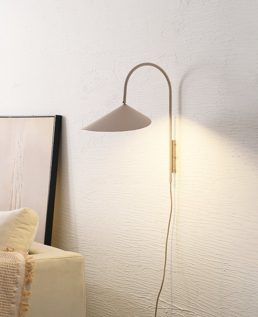 Arum Swivel Bracket Wall Lamp with Adjustable Curved Shade for Modern Interiors