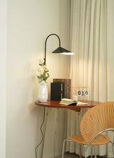 Arum Swivel Bracket Wall Lamp with Adjustable Curved Shade for Modern Interiors
