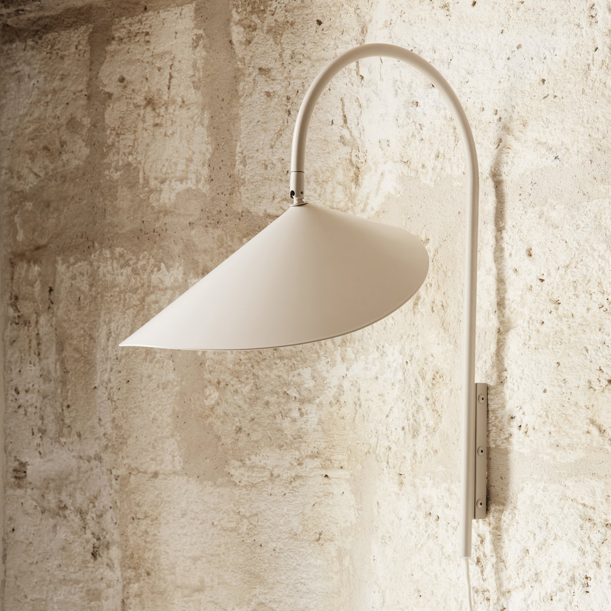 Arum Swivel Bracket Wall Lamp with Adjustable Curved Shade for Modern Interiors