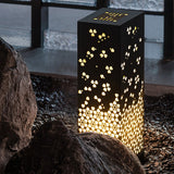 Asian Inspired Hollow Carved Garden Post Light IP54 Outdoor Landscape Pillar Lamp for Pathways