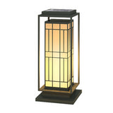 Asian Inspired Square Outdoor Path Lights Solar Powered LED Garden Decor Landscape Lighting