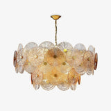 Aster Modern Glass Chandelier Pendant Light for Living Room and Dining Areas in Gold Finish