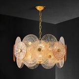Aster Modern Glass Chandelier Pendant Light for Living Room and Dining Areas in Gold Finish