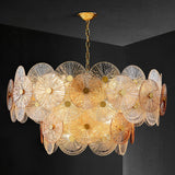 Aster Modern Glass Chandelier Pendant Light for Living Room and Dining Areas in Gold Finish
