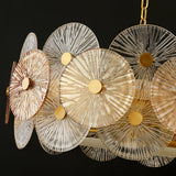 Aster Modern Glass Chandelier Pendant Light for Living Room and Dining Areas in Gold Finish