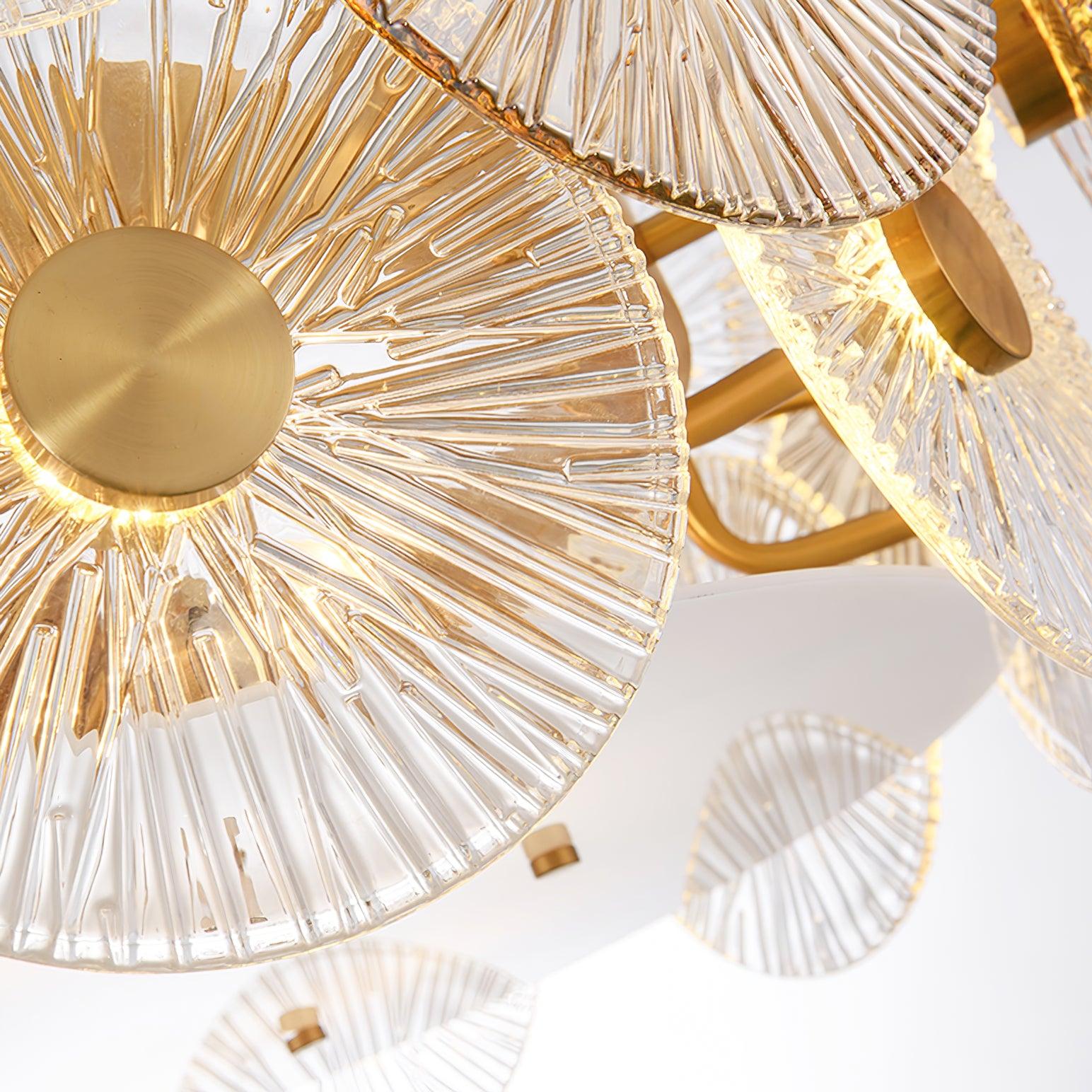 Aster Modern Glass Chandelier Pendant Light for Living Room and Dining Areas in Gold Finish