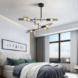 Astrid Double Glass Shade Ceiling Chandelier Modern Linear Lighting Fixture