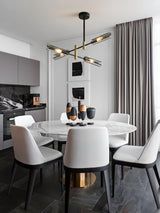 Astrid Double Glass Shade Ceiling Chandelier Modern Linear Lighting Fixture