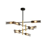 Astrid Double Glass Shade Ceiling Chandelier Modern Linear Lighting Fixture