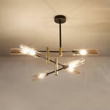 Astrid Double Glass Shade Ceiling Chandelier Modern Linear Lighting Fixture