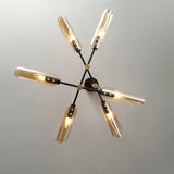 Astrid Double Glass Shade Ceiling Chandelier Modern Linear Lighting Fixture