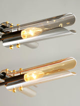 Astrid Double Glass Shade Ceiling Chandelier Modern Linear Lighting Fixture