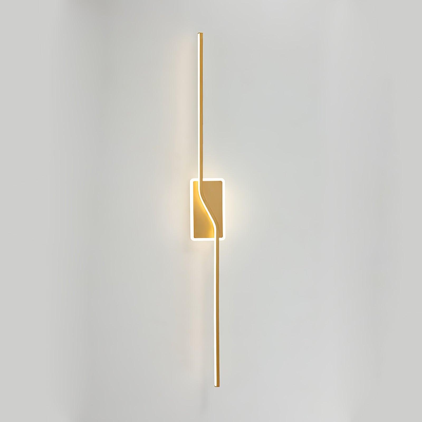 Asymmetric Linear Strip Wall Light Modern LED Brass Sconce for Hallway and Bedroom