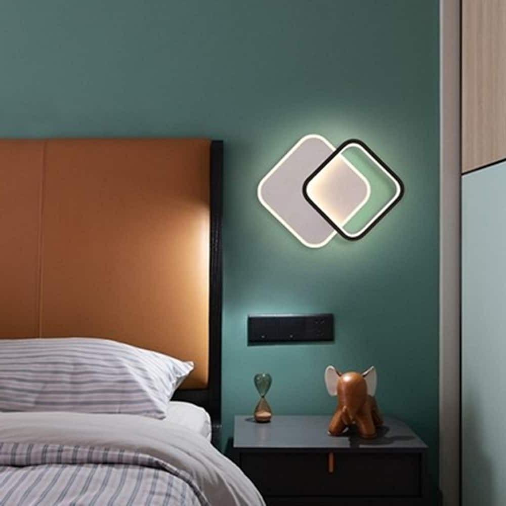 Modern Geometric Square Acrylic LED Flush Mount Ceiling Light for Living Room and Hallway