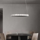 Aura Ring LED Chandelier Satin Silver Circular Pendant Light with Clear Glass Diffusers