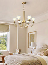 Aureate Radiance Glass Globe Branch Chandelier Elegant Brass Pendant Lighting