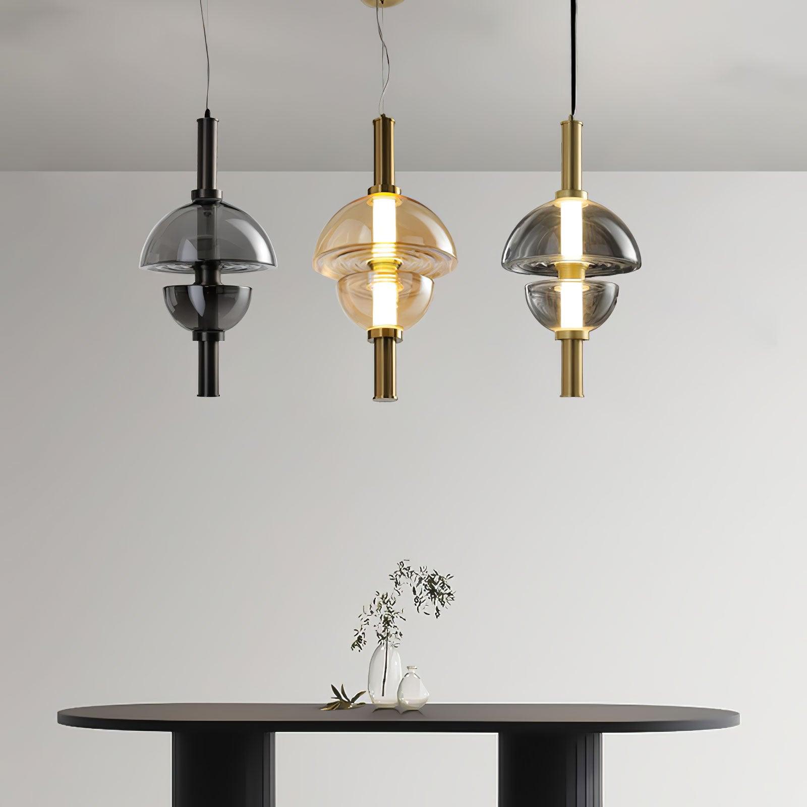 Aurora Glass Globe LED Pendant Lamp Contemporary Ceiling Light Fixture for Modern Homes