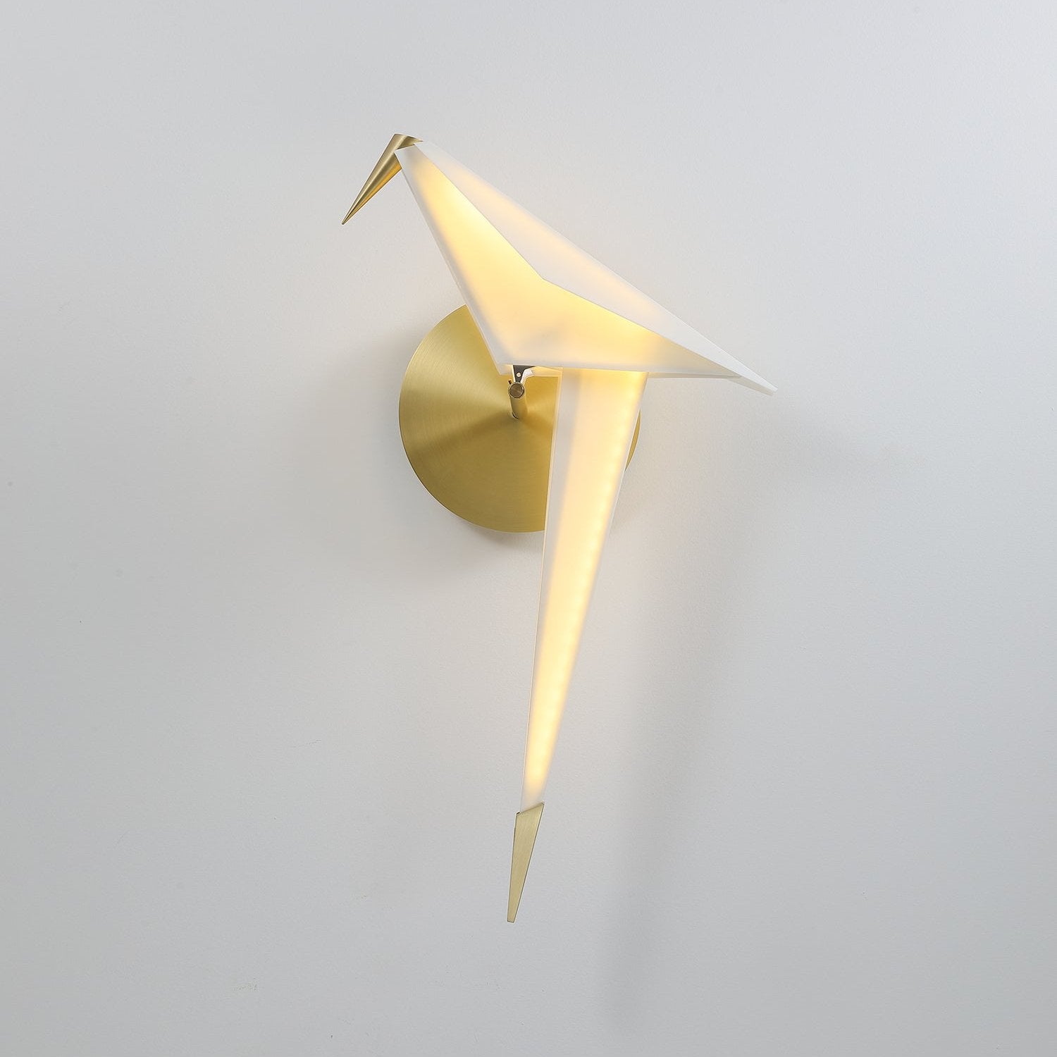 Avian Inspired Modern LED Bird Wall Sconce Adjustable Gold Finish Sconce Set for Living Room and Bedroom