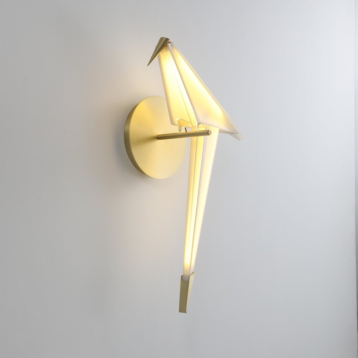 Avian Inspired Modern LED Bird Wall Sconce Adjustable Gold Finish Sconce Set for Living Room and Bedroom