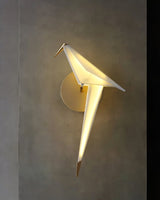 Avian Inspired Modern LED Bird Wall Sconce Adjustable Gold Finish Sconce Set for Living Room and Bedroom
