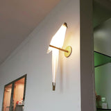 Avian Inspired Modern LED Bird Wall Sconce Adjustable Gold Finish Sconce Set for Living Room and Bedroom