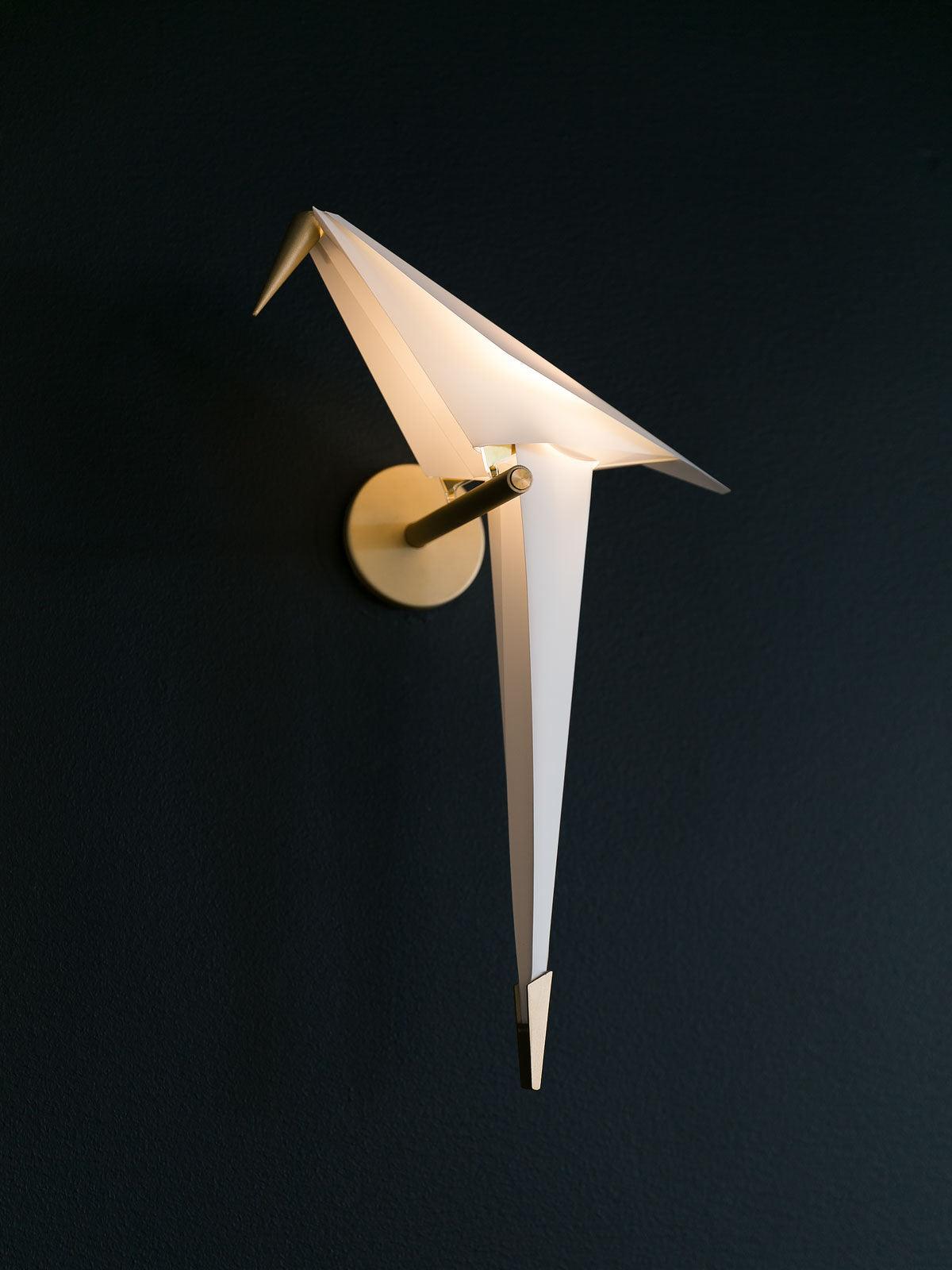 Avian Inspired Modern LED Bird Wall Sconce Adjustable Gold Finish Sconce Set for Living Room and Bedroom