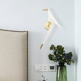 Avian Inspired Modern LED Bird Wall Sconce Adjustable Gold Finish Sconce Set for Living Room and Bedroom