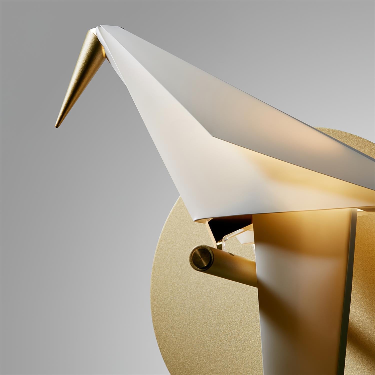 Avian Inspired Modern LED Bird Wall Sconce Adjustable Gold Finish Sconce Set for Living Room and Bedroom