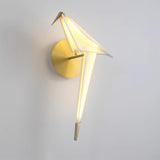 Avian Inspired Modern LED Bird Wall Sconce Adjustable Gold Finish Sconce Set for Living Room and Bedroom