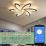 Modern Geometric Acrylic LED Flush Mount Ceiling Lamp with Dimmable Multi Layer Design for Living Room