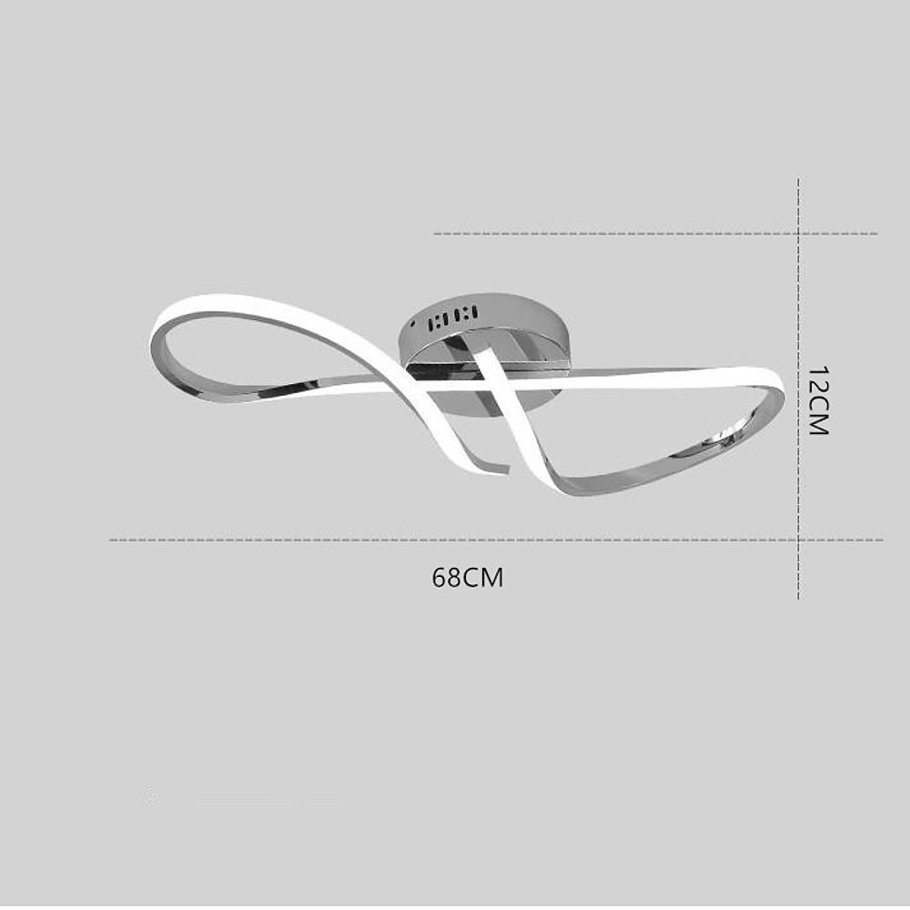 Modern Wavy LED Semi Flush Mount Ceiling Light Dimmable Twisted Spiral Linear Nordic Fixture