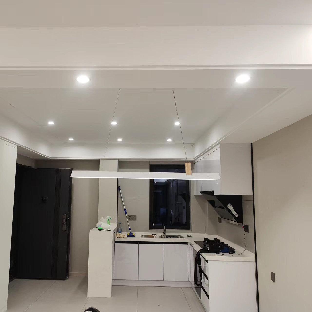 Axis T Wooden Linear LED Pendant Light for Kitchen Island Farmhouse Hanging Ceiling Fixture