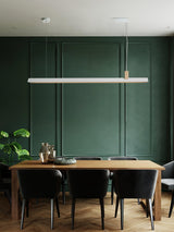 Axis T Wooden Linear LED Pendant Light for Kitchen Island Farmhouse Hanging Ceiling Fixture