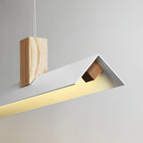 Axis T Wooden Linear LED Pendant Light for Kitchen Island Farmhouse Hanging Ceiling Fixture
